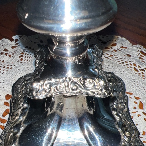 Vintage Silver Plated BP Ornate Candle Holder - Picture 10 of 12